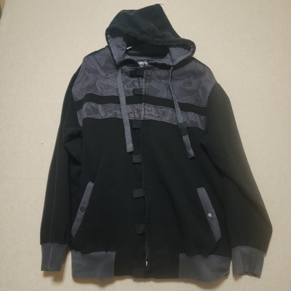 Vintage Y2K Shady Ltd Eminem Velcro Strap Hoodie Jacket Mens XL Black Gray